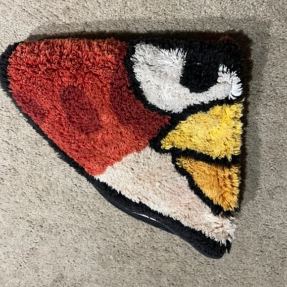 VTG Angry Bird Red Handmade Cotton Area Rug 23x25" - Picture 9 of 12
